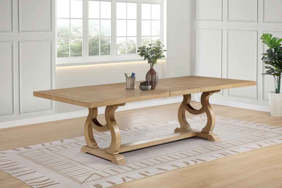 Brockway 104-inch Extension Leaf Dining Table Barley Brown