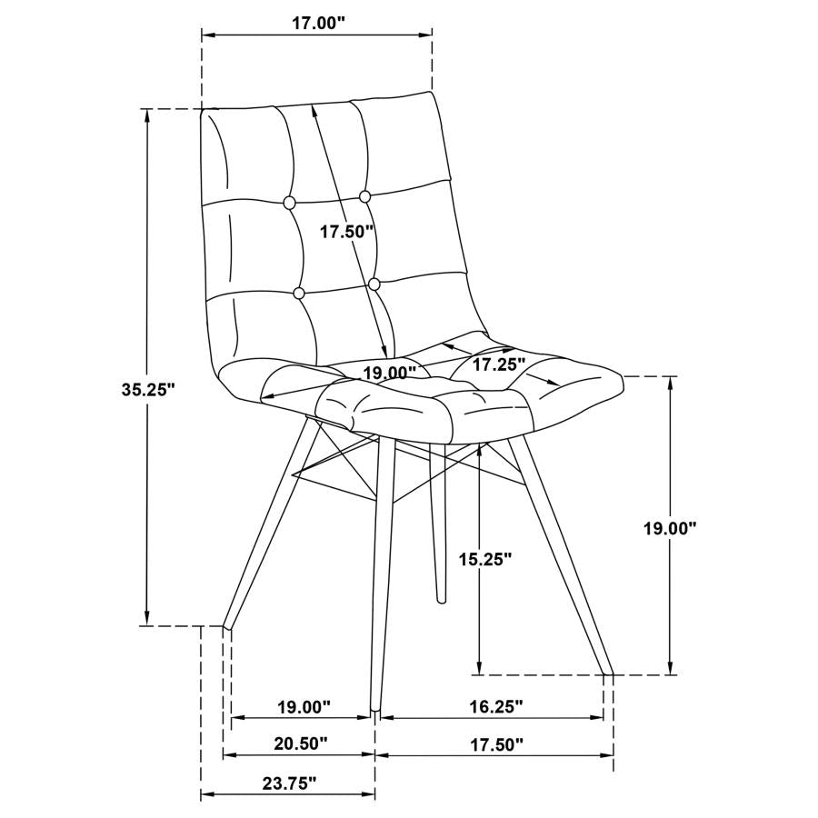 Aiken Faux Leather Upholstered Dining Side Chair Saddle Brown (Set of 4)