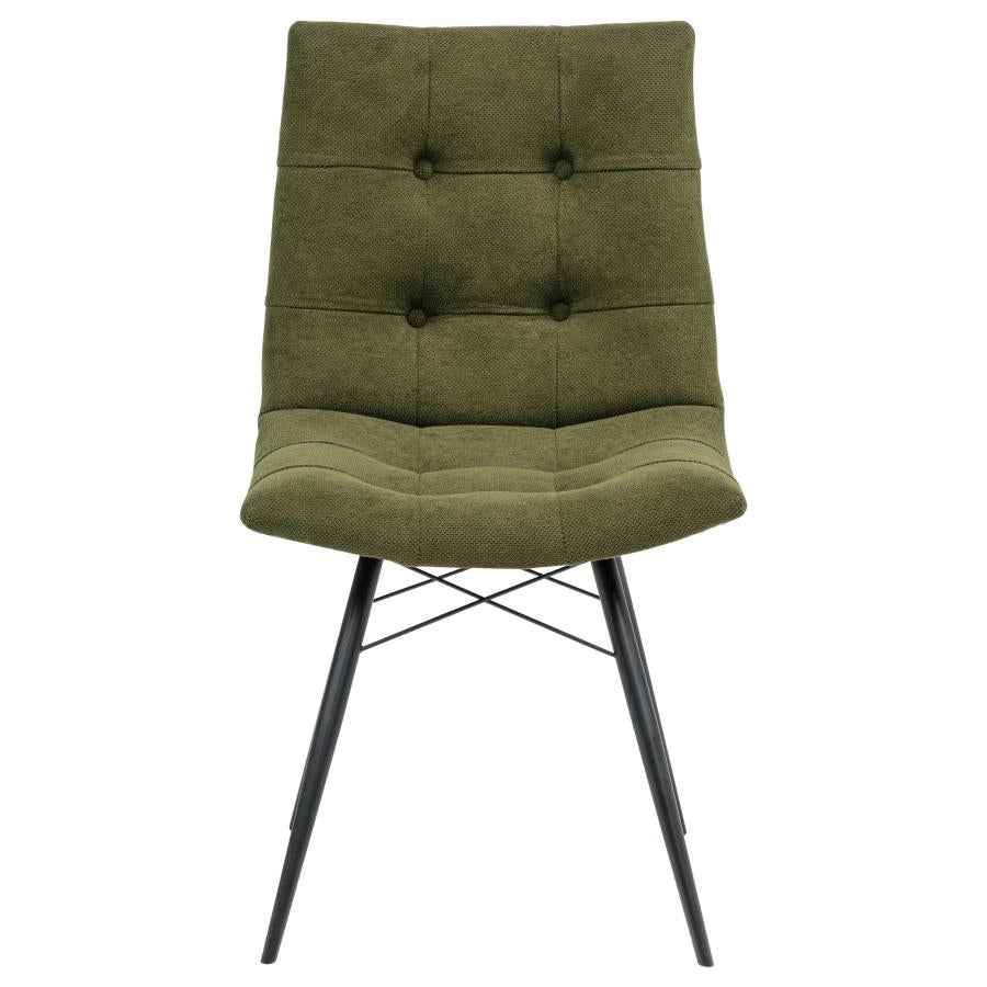Aiken Fabric Upholstered Dining Side Chair Saddle Forest Green (Set of 4)