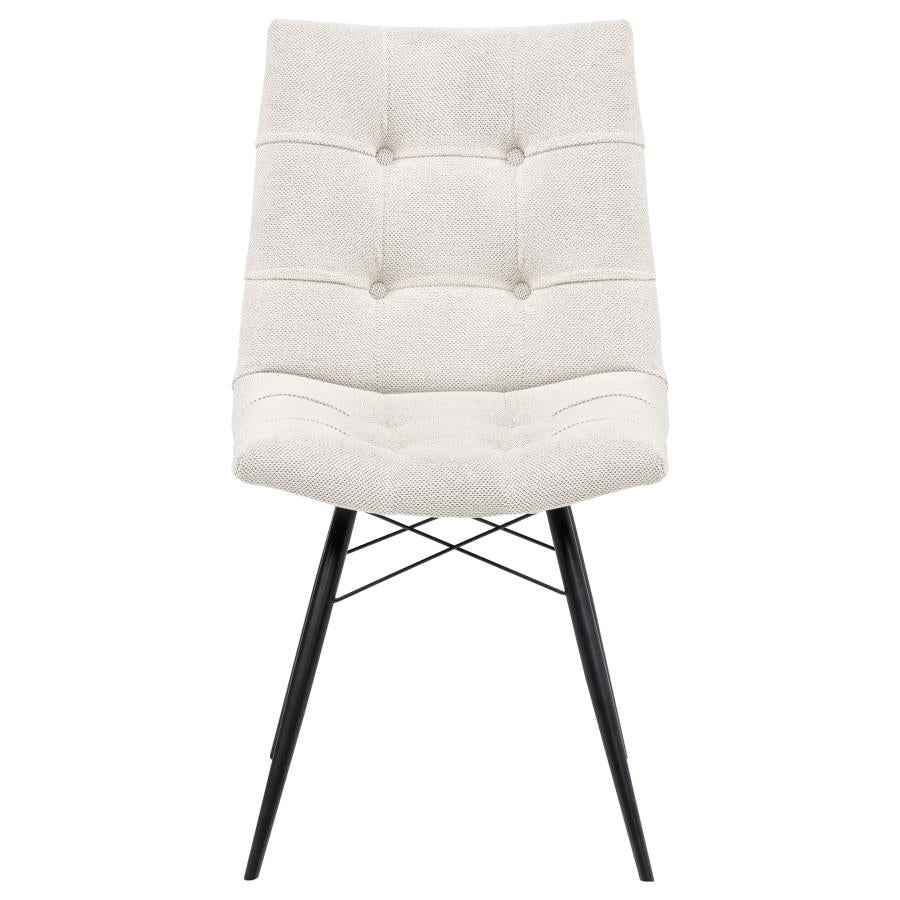 Aiken Fabric Upholstered Dining Side Chair Saddle Stone White (Set of 4)