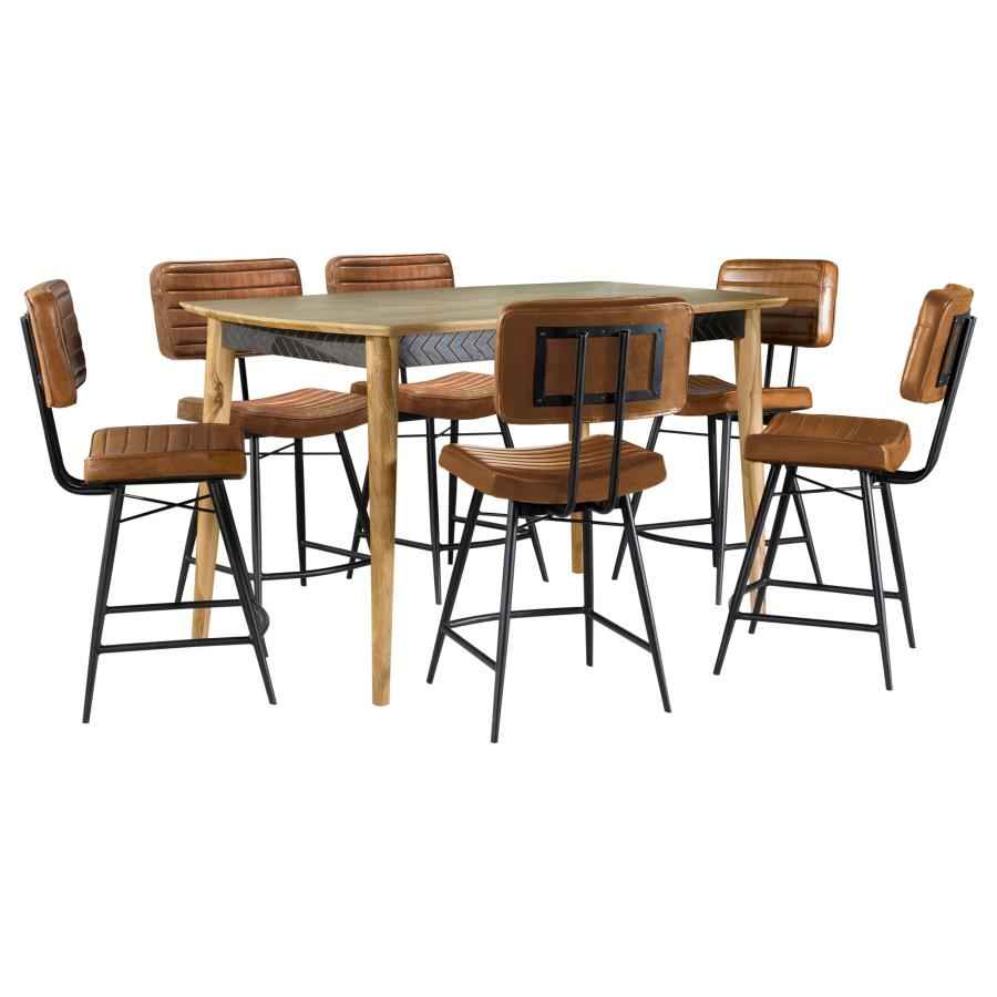 Partridge 7-piece Counter Dining Set Sheesham and Camel