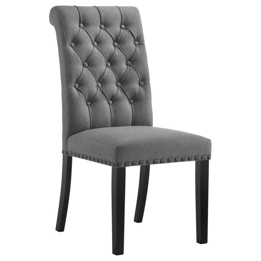 Alana Fabric Upholstered Dining Side Chair Grey (Set of 2)