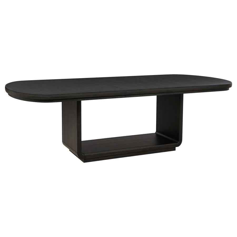 Leandro 7-piece Rectangular Dining Table Set Burnished Black
