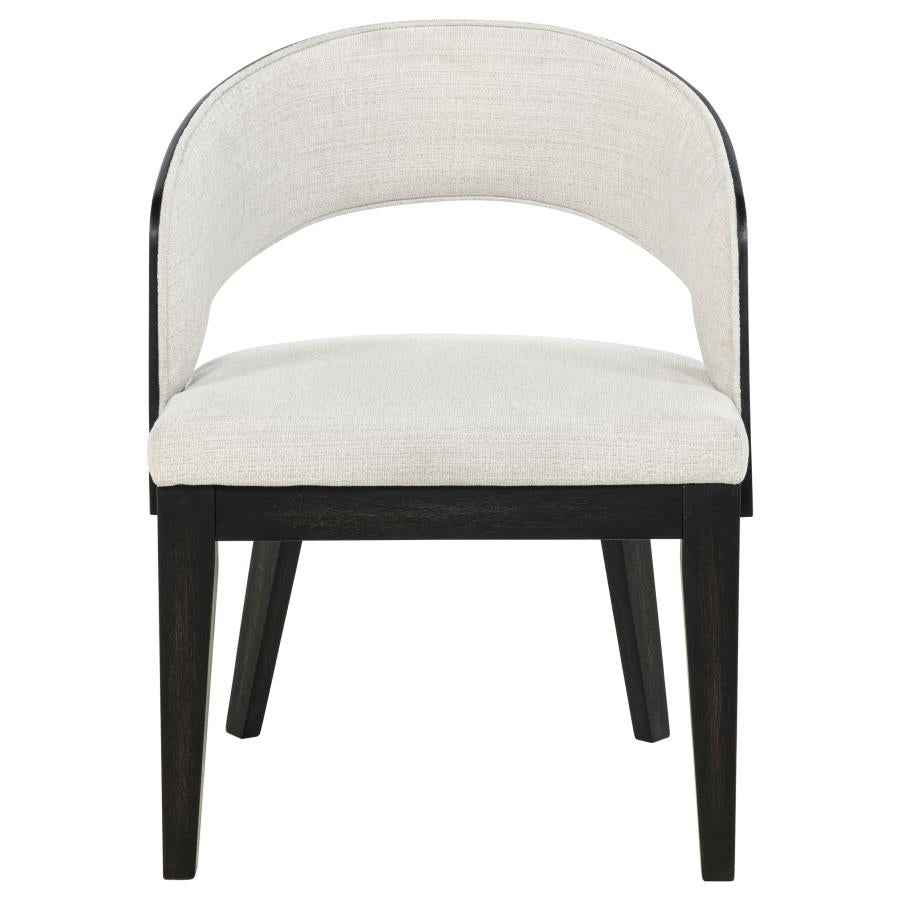 Leandro Upholstered Dining Arm Chair Cream (Set of 2)