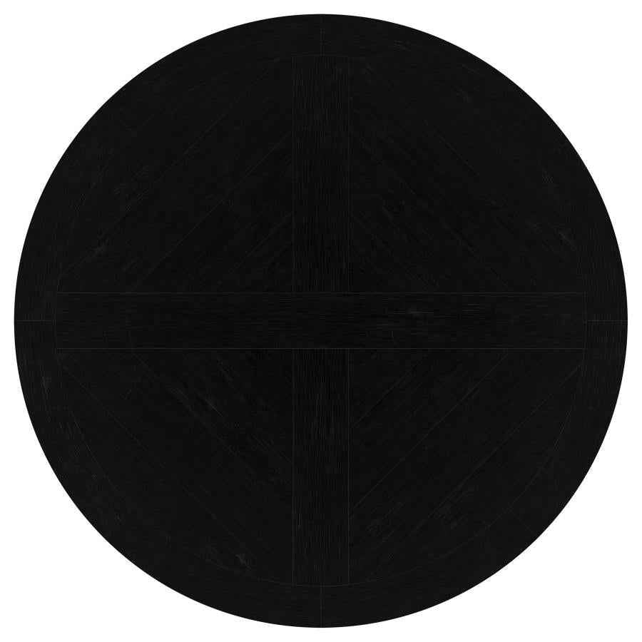 Florence Round 60-inch Pedestal Base Dining Table Black