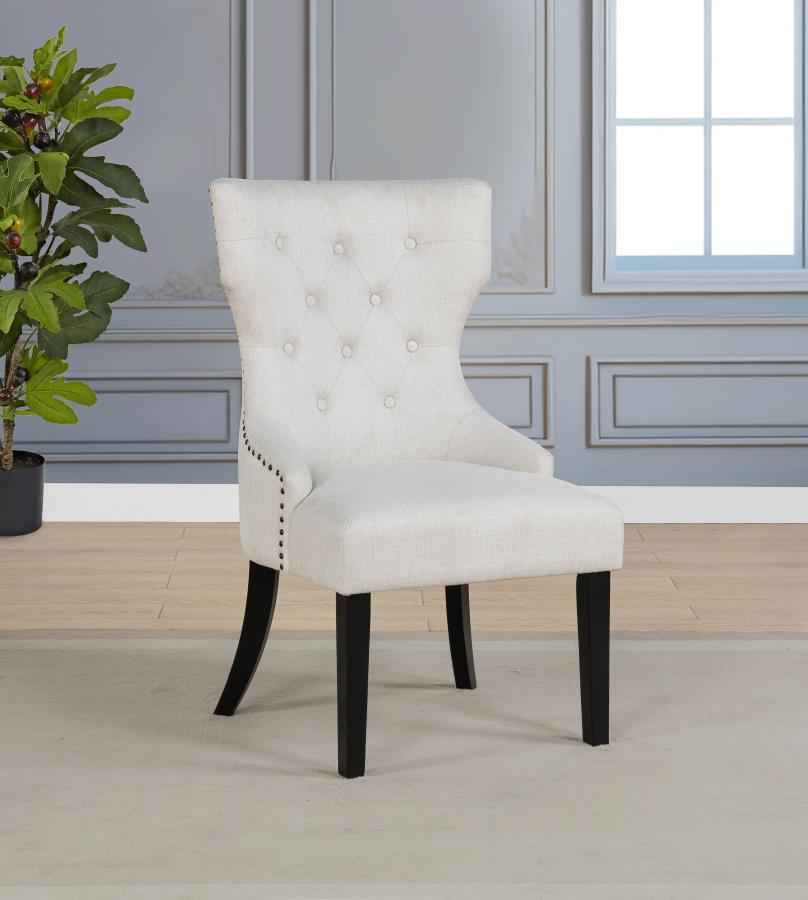 Baney Fabric Upholstered Dining Side Chair Cream and Black