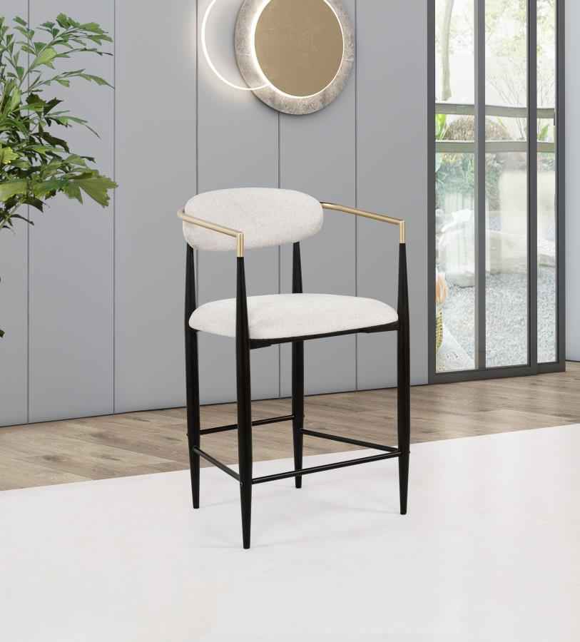 Tina Fabric Upholstered Counter Chair Beige (Set of 2)