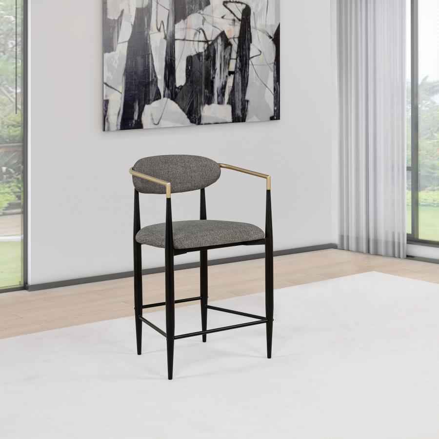 Tina Fabric Upholstered Counter Chair Grey (Set of 2)