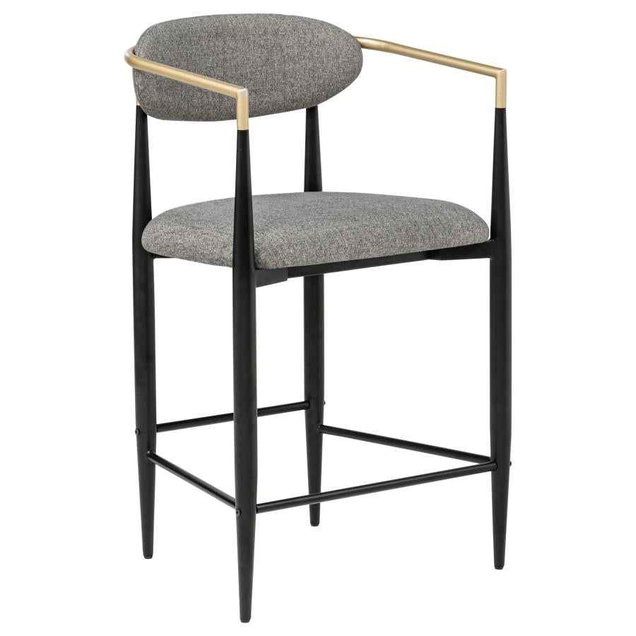 Tina Fabric Upholstered Counter Chair Grey (Set of 2)