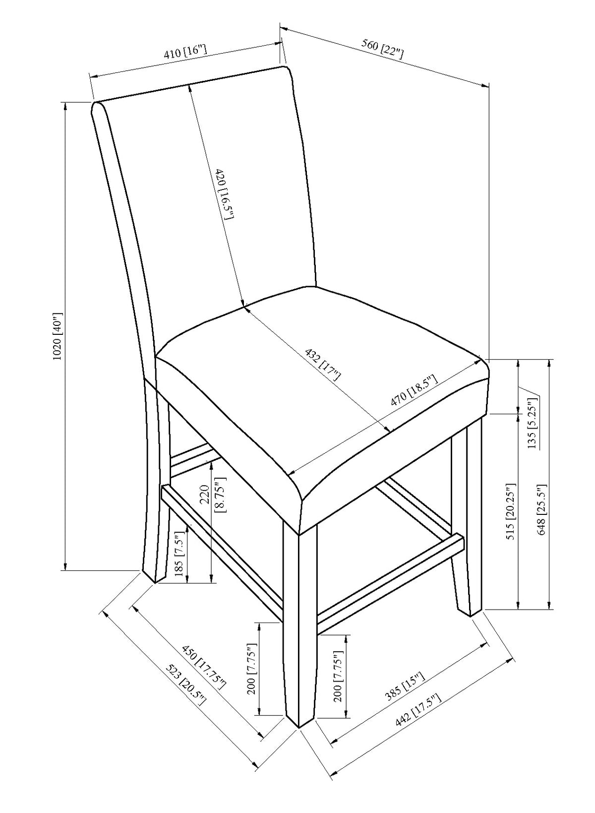 PARKSIDE 1712-5P (6-Piece Counter Dining Set)