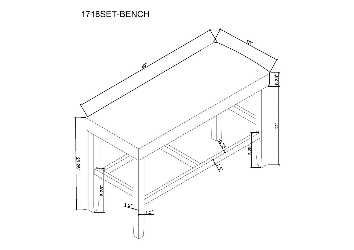 MARBEL 1718-6P (2-Piece Counter Dining Set)