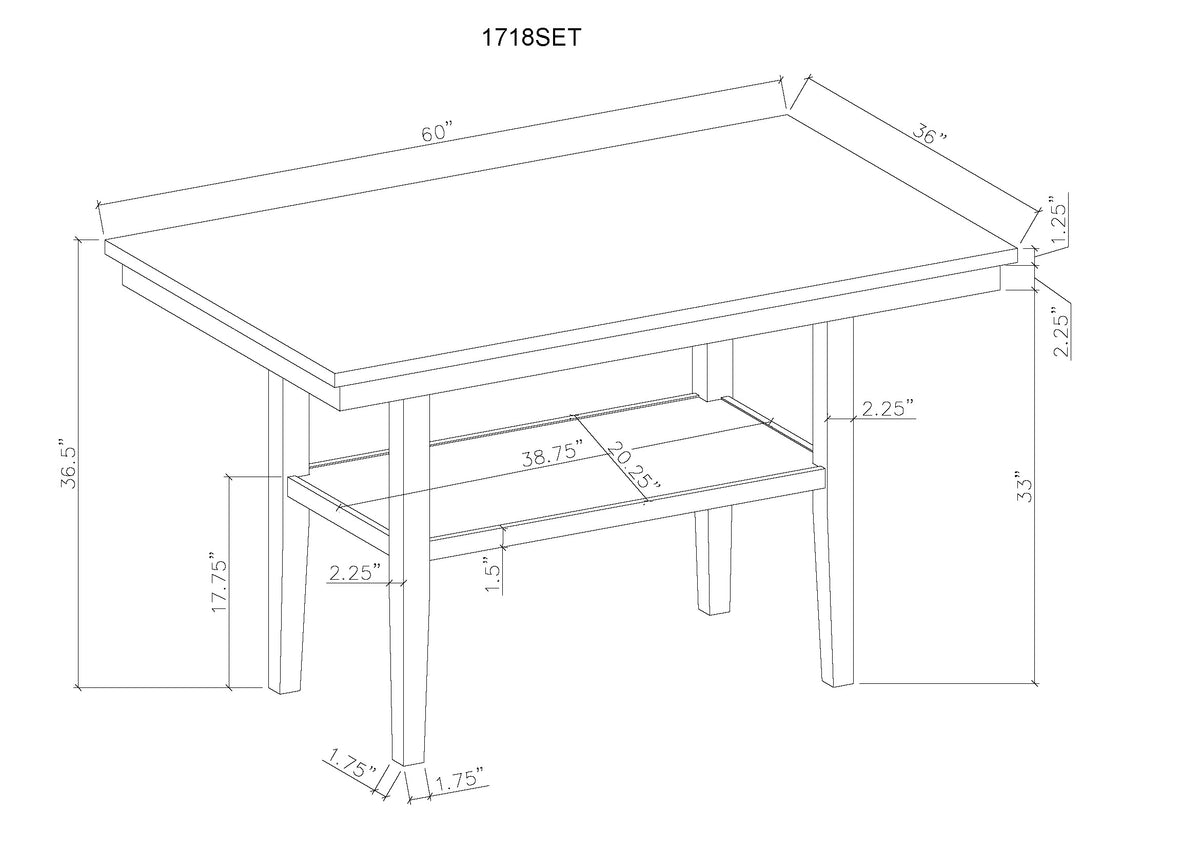 MARBEL 1718-6P (2-Piece Counter Dining Set)