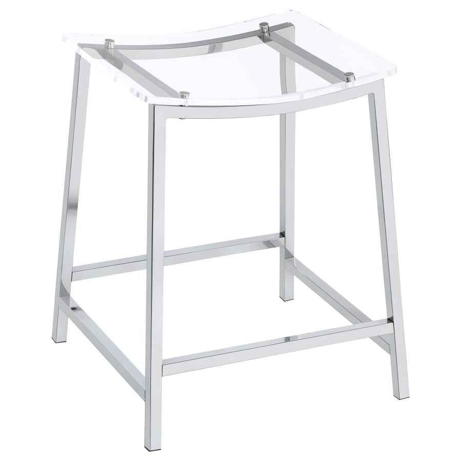 Jovani Acrylic Backless Counter Stool Chrome (Set of 2) - Home & Sleep Outlet