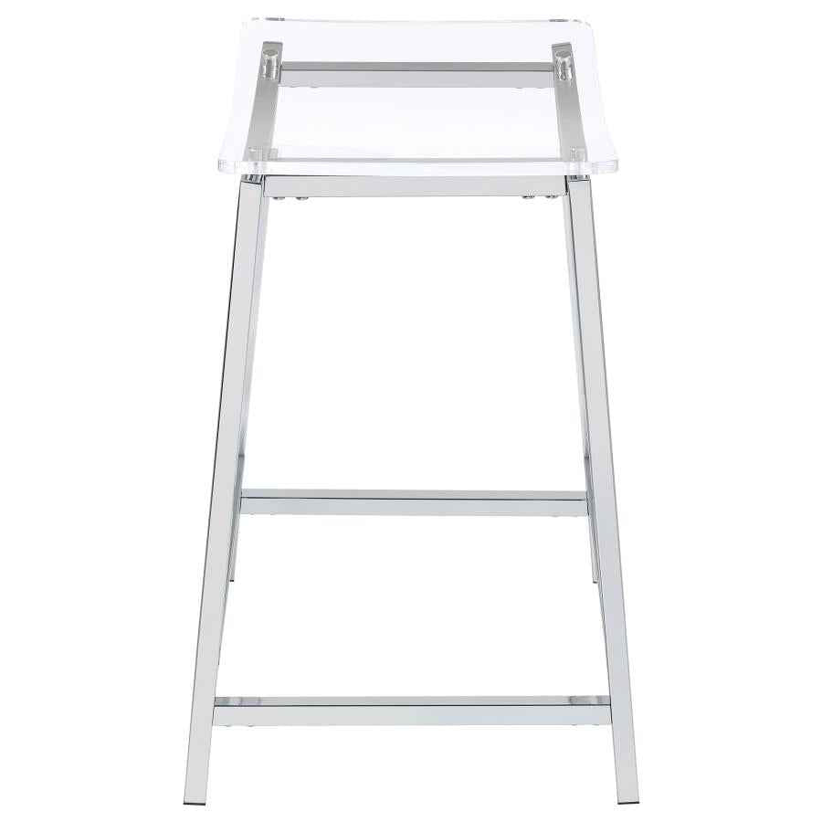 Jovani Acrylic Backless Counter Stool Chrome (Set of 2) - Home & Sleep Outlet