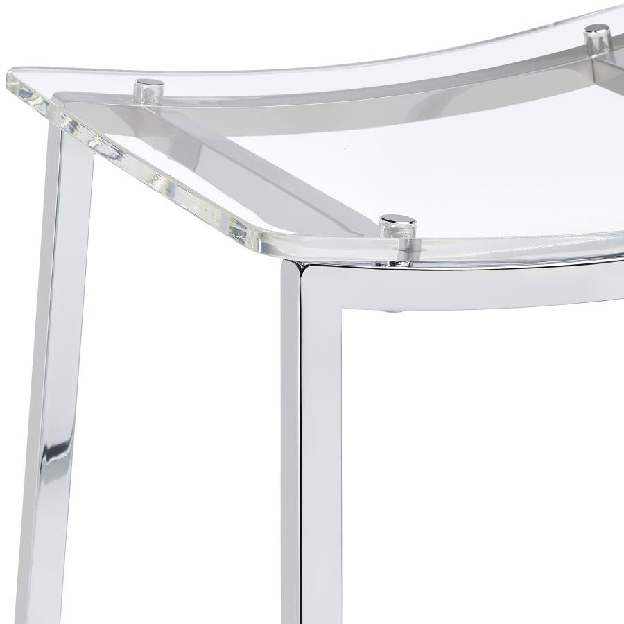 Jovani Acrylic Backless Counter Stool Chrome (Set of 2) - Home & Sleep Outlet