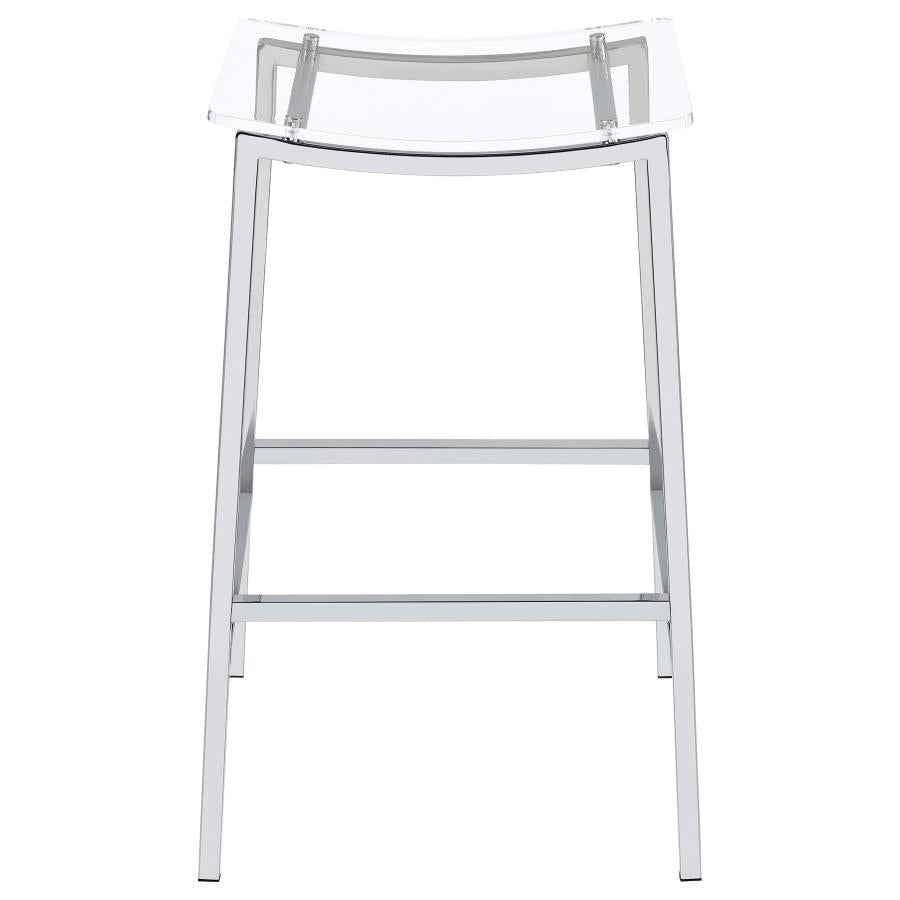 Jovani Acrylic Backless Bar Stool Chrome (Set of 2) - Home & Sleep Outlet