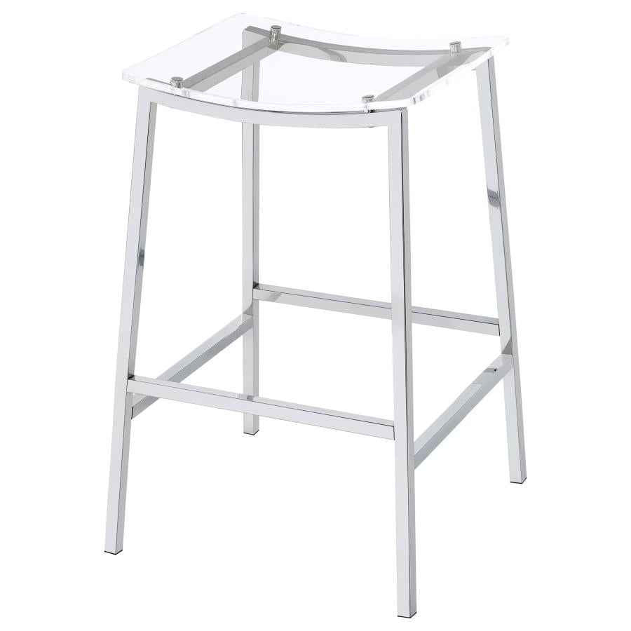 Jovani Acrylic Backless Bar Stool Chrome (Set of 2) - Home & Sleep Outlet
