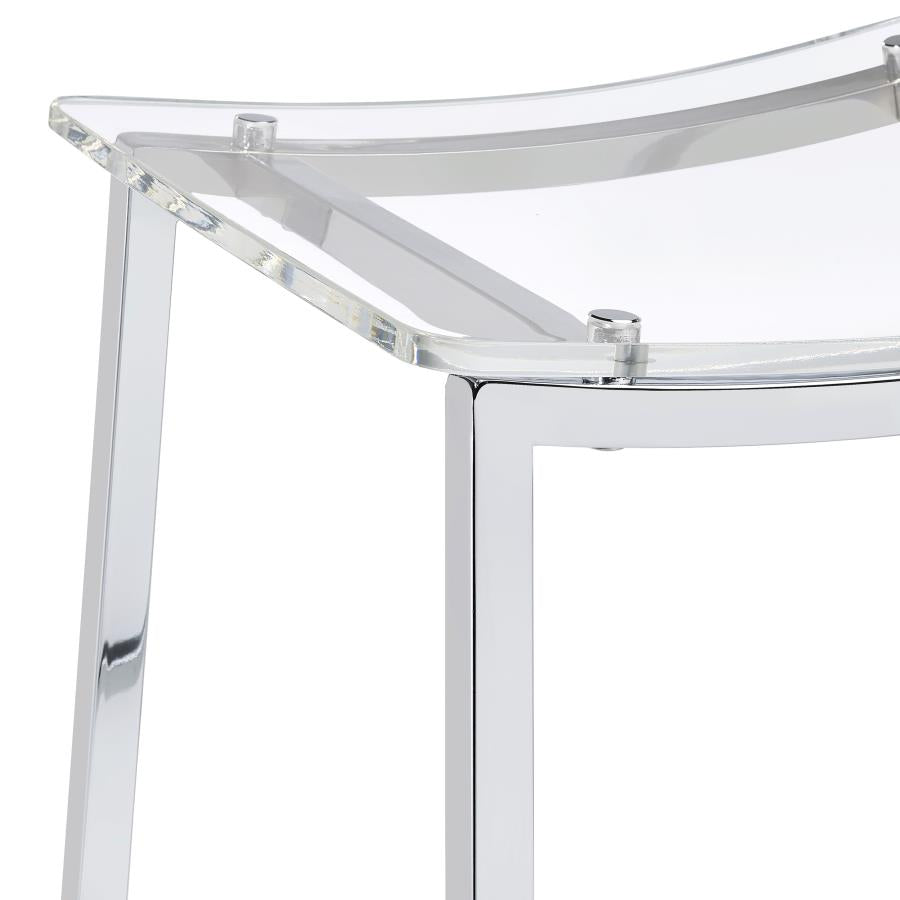 Jovani Acrylic Backless Bar Stool Chrome (Set of 2) - Home & Sleep Outlet