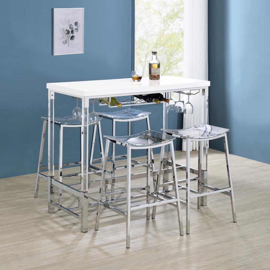 Jovani Acrylic Backless Bar Stool Chrome (Set of 2) - Home & Sleep Outlet