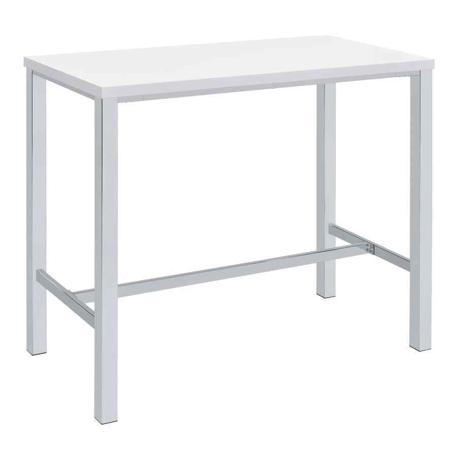 Natividad 5-piece Pub Height Bar Table Set White High Gloss - Home & Sleep Outlet