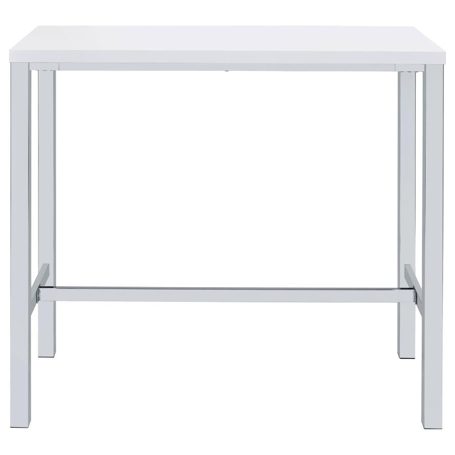 Natividad 5-piece Pub Height Bar Table Set White High Gloss - Home & Sleep Outlet