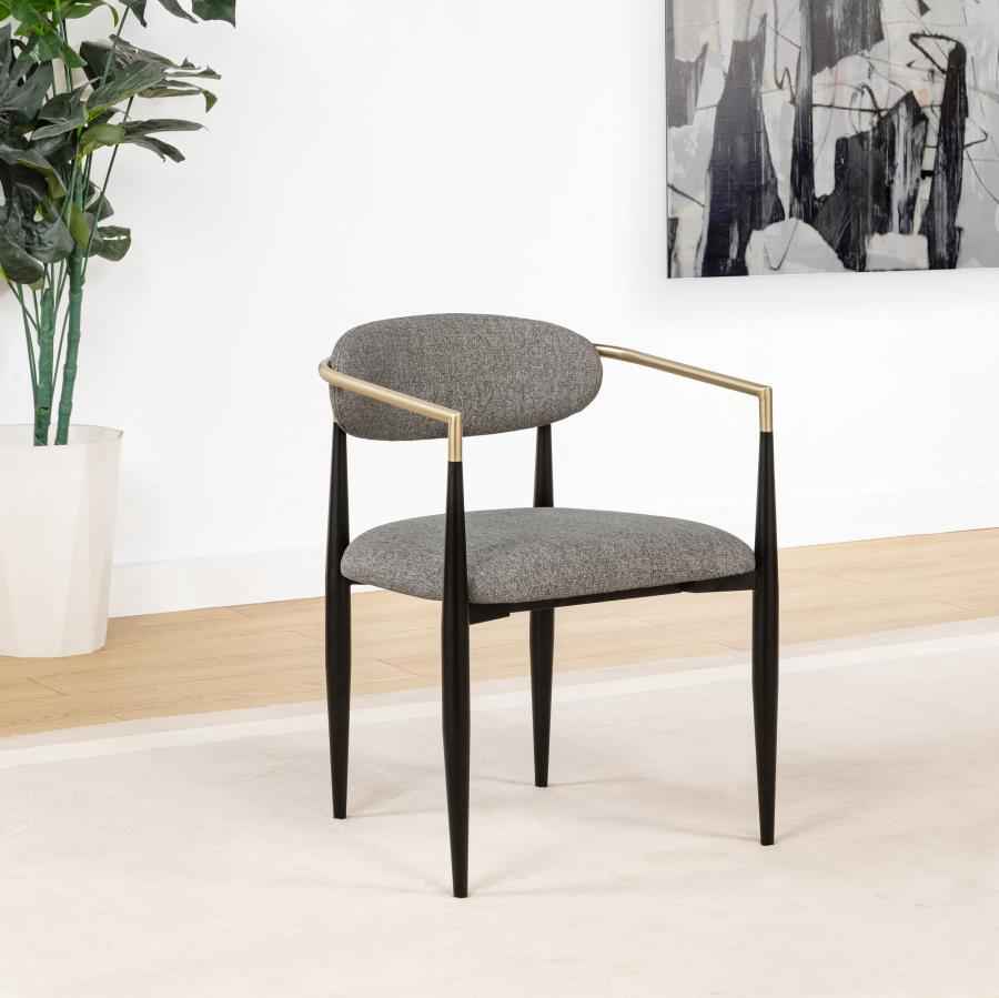 Bradbury Fabric Upholstered Dining Arm Chair Grey (Set of 2) - Home & Sleep Outlet