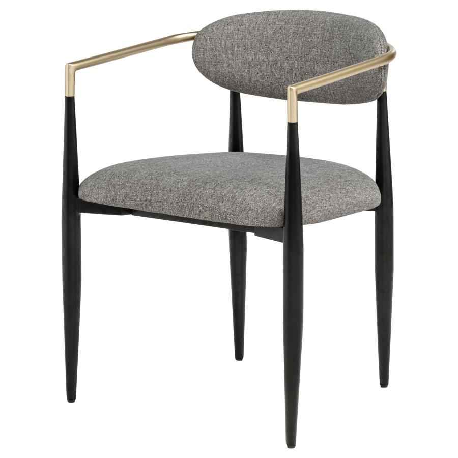 Bradbury Fabric Upholstered Dining Arm Chair Grey (Set of 2) - Home & Sleep Outlet