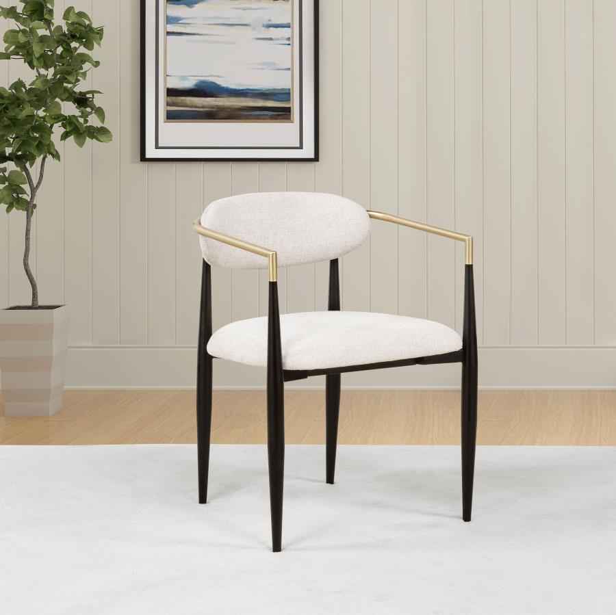 Bradbury Fabric Upholstered Dining Arm Chair Beige (Set of 2) - Home & Sleep Outlet