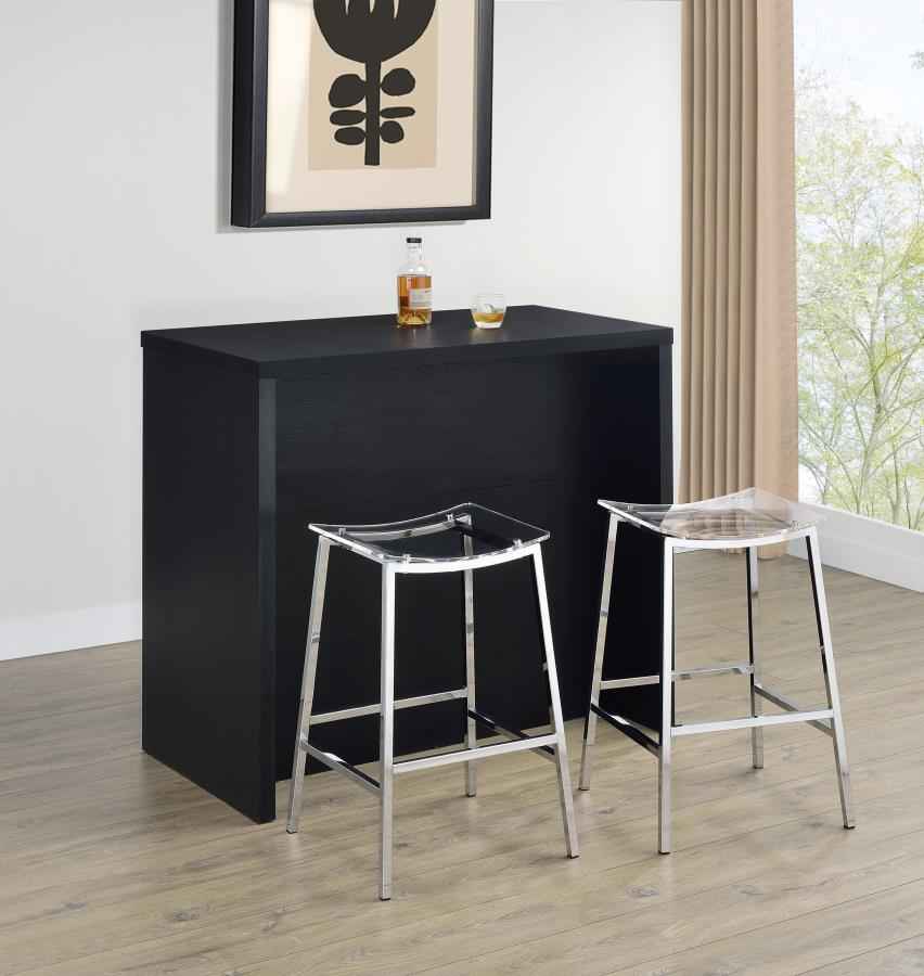 Topanga Engineered Wood Freestanding Home Bar Black - Home & Sleep Outlet