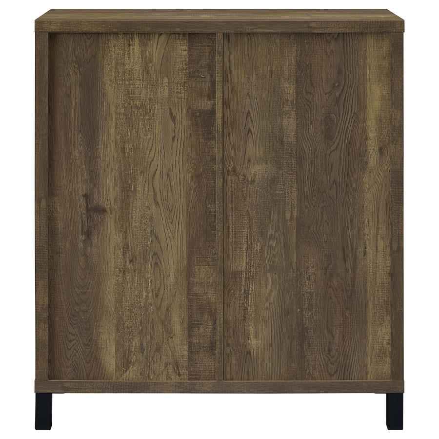 Arlington Sliding Door Home Bar Wine Cabinet Rustic Oak - Home & Sleep Outlet