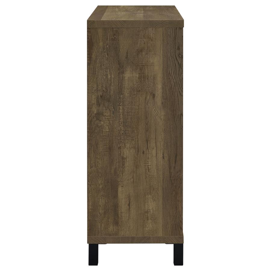 Arlington Sliding Door Home Bar Wine Cabinet Rustic Oak - Home & Sleep Outlet