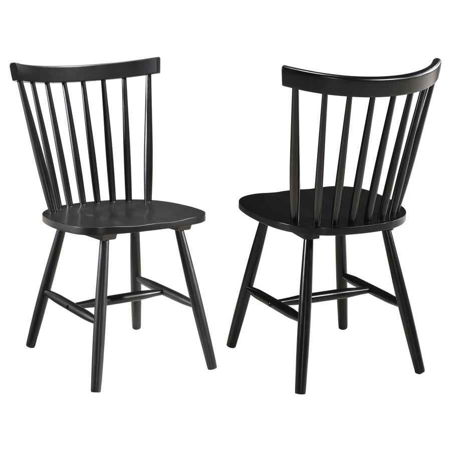 Hollyoak Windsor Wood Dining Side Chair Black (Set of 2) - Home & Sleep Outlet