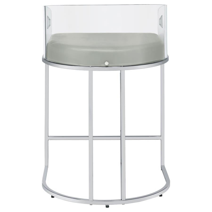 Thermosolis Clear Acrylic Counter Chair Chrome (Set of 2) - Home & Sleep Outlet
