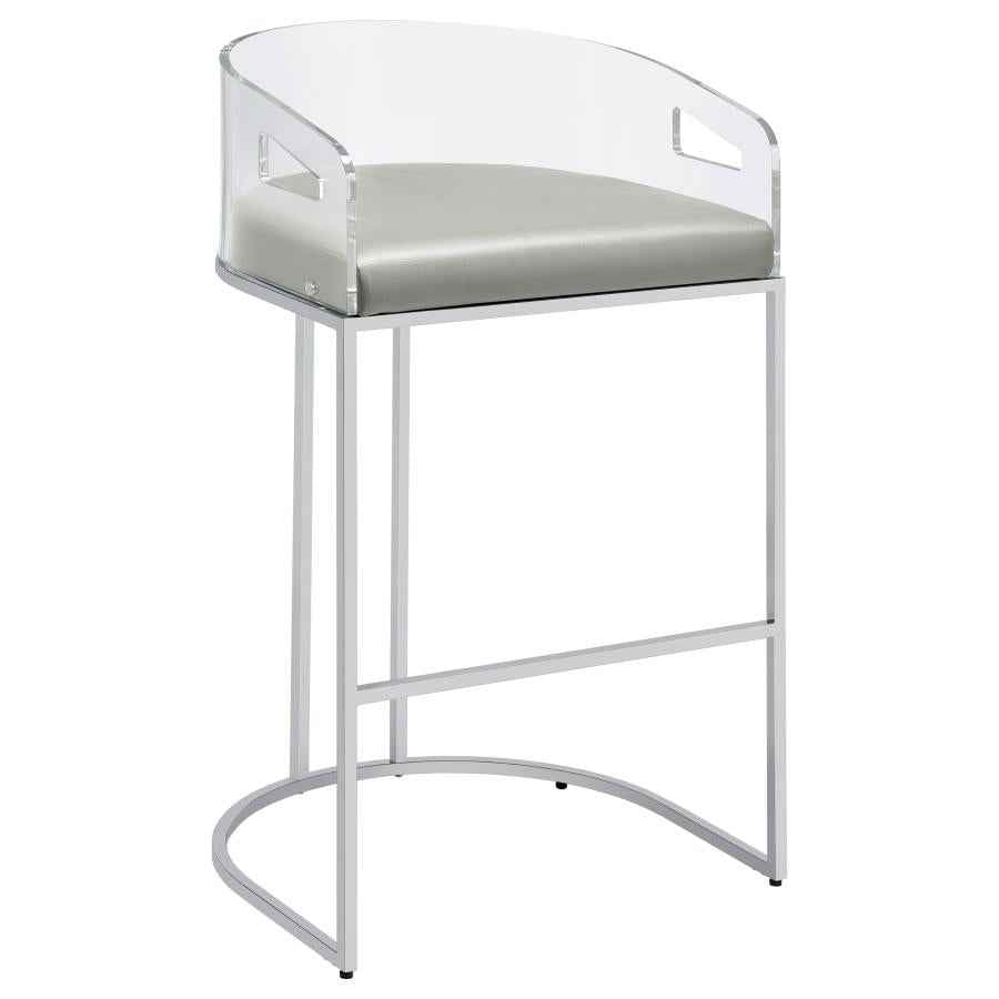 Thermosolis Clear Acrylic Bar Chair Chrome (Set of 2) - Home & Sleep Outlet
