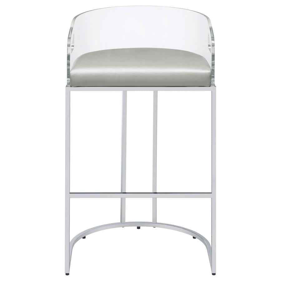 Thermosolis Clear Acrylic Bar Chair Chrome (Set of 2) - Home & Sleep Outlet