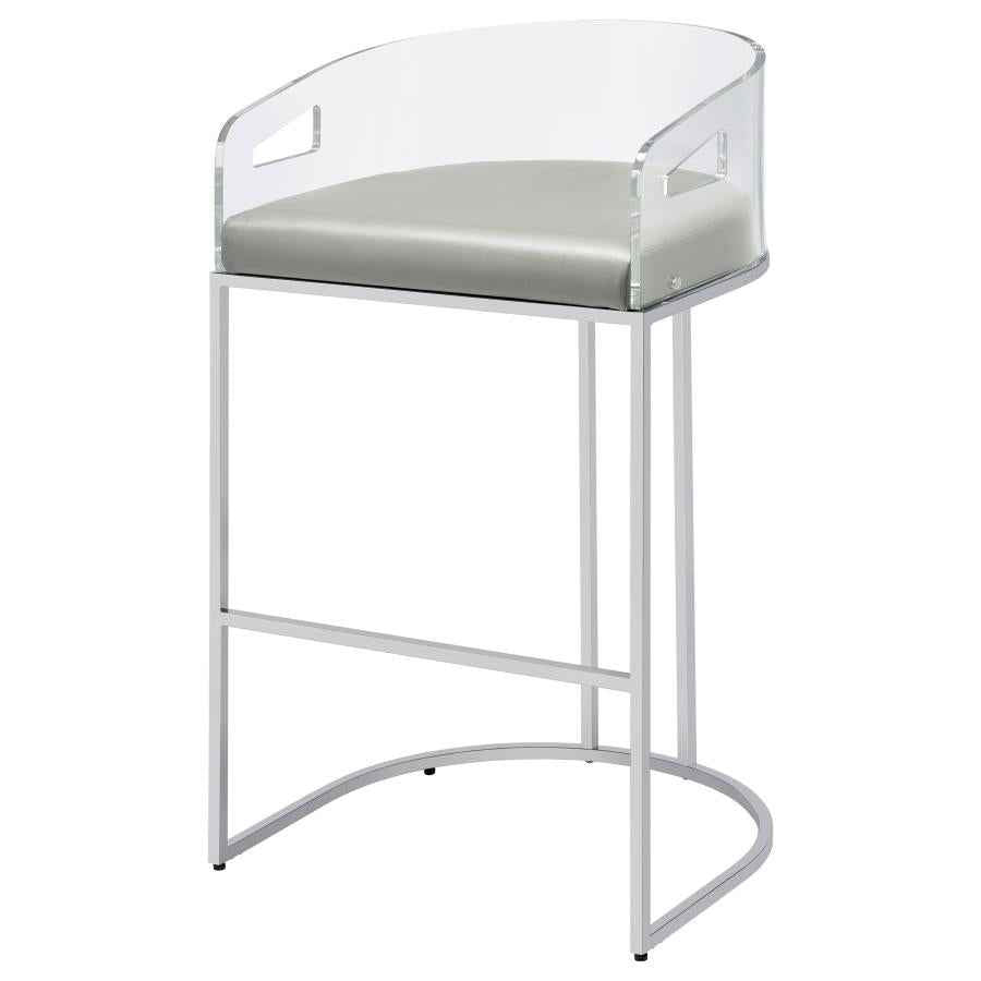 Thermosolis Clear Acrylic Bar Chair Chrome (Set of 2) - Home & Sleep Outlet