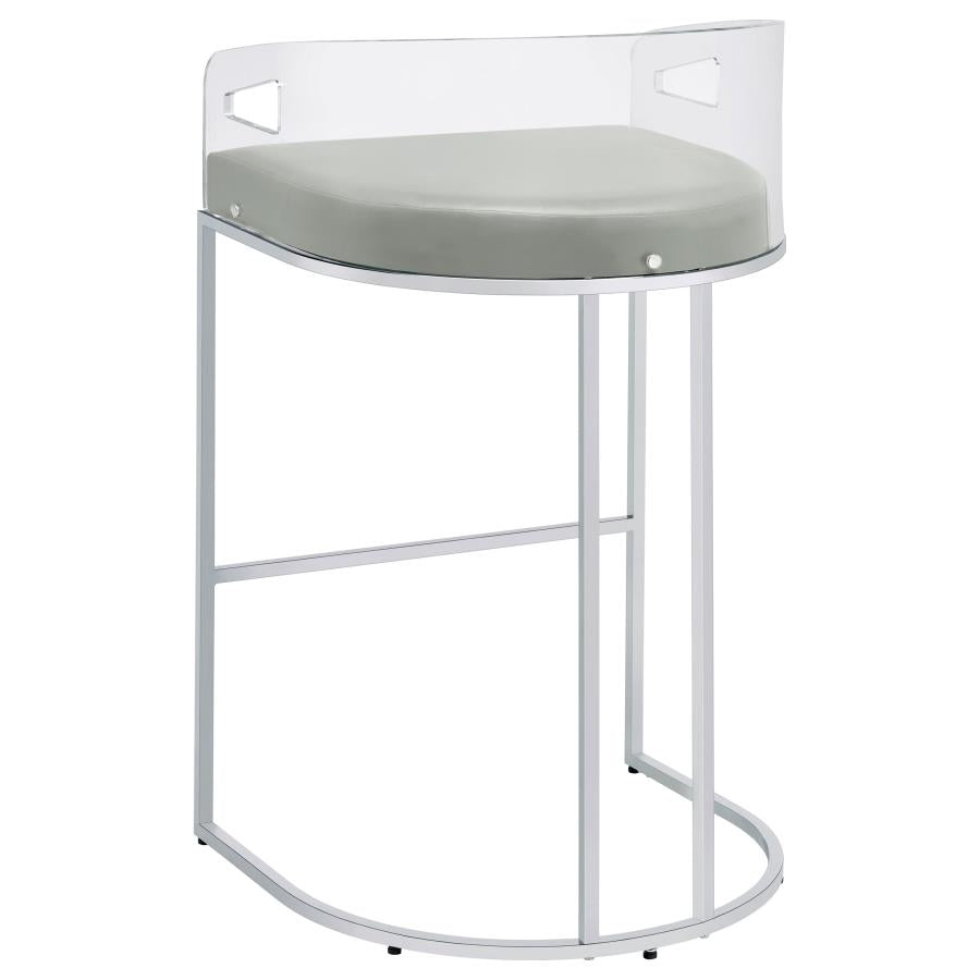 Thermosolis Clear Acrylic Bar Chair Chrome (Set of 2) - Home & Sleep Outlet