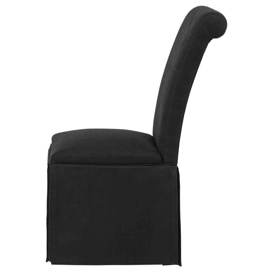 Shawna Upholstered Skirted Side Chair Black (Set of 2)