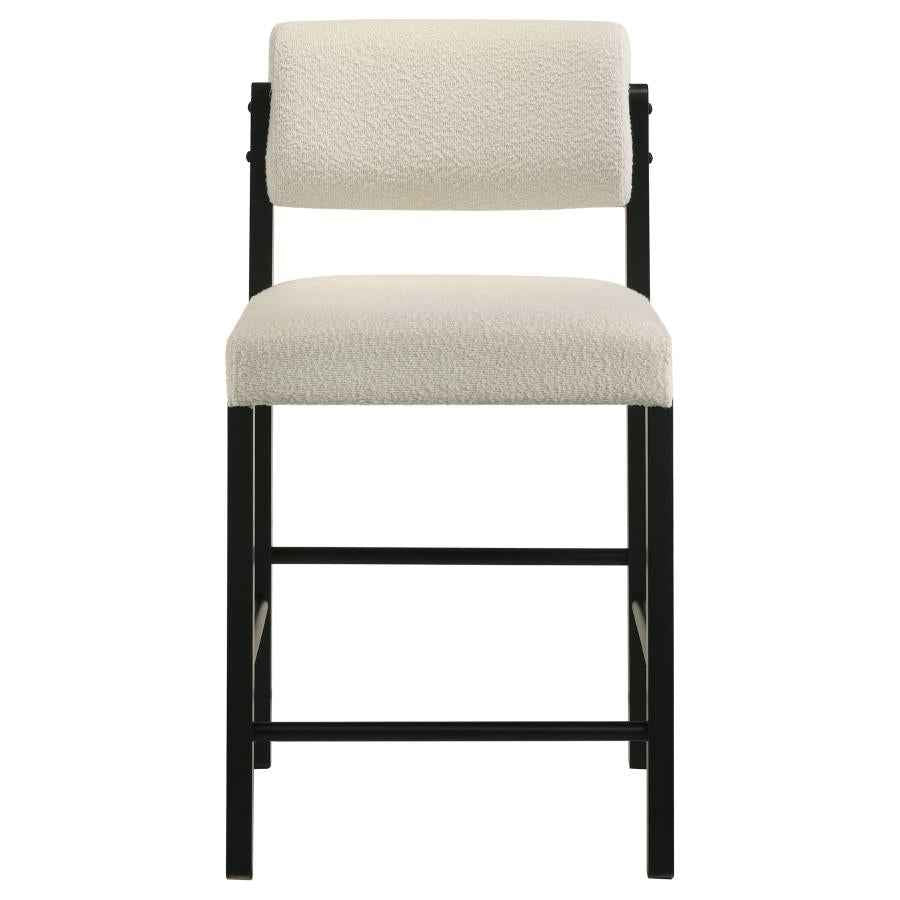 Kehoe Upholstered Counter Height Chair Cream and Black (Set of 2)