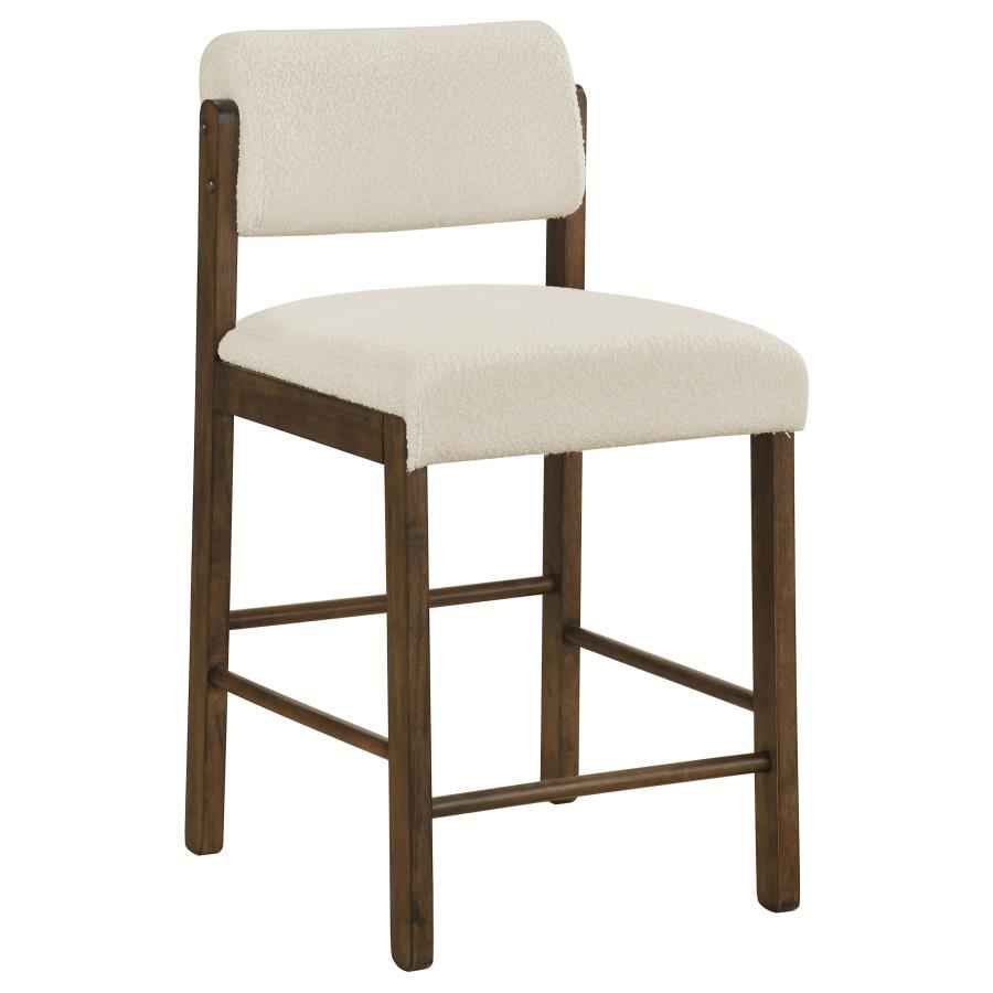 Kehoe Upholstered Counter Height Chair Cream and Walnut (Set of 2)