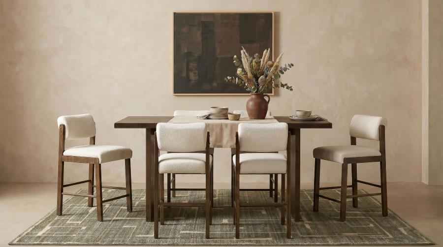 Decker 7-piece 70-inch Counter Height Dining Set Cream and Walnut