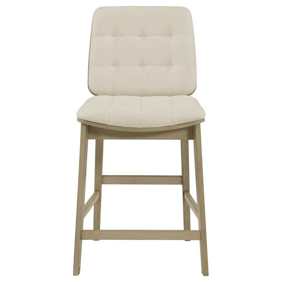 Redbridge Upholstered Counter Chair Cream and Natural Oak (Set of 2)