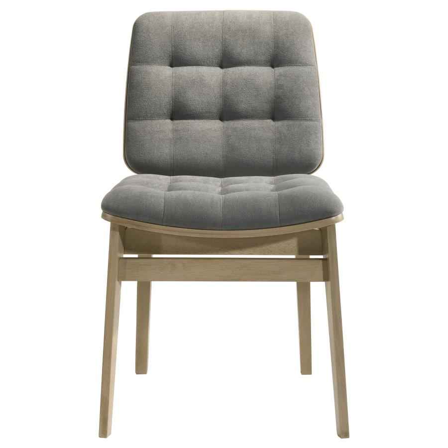 Redbridge Upholstered Side Chair Grey and Natural Oak (Set of 2)