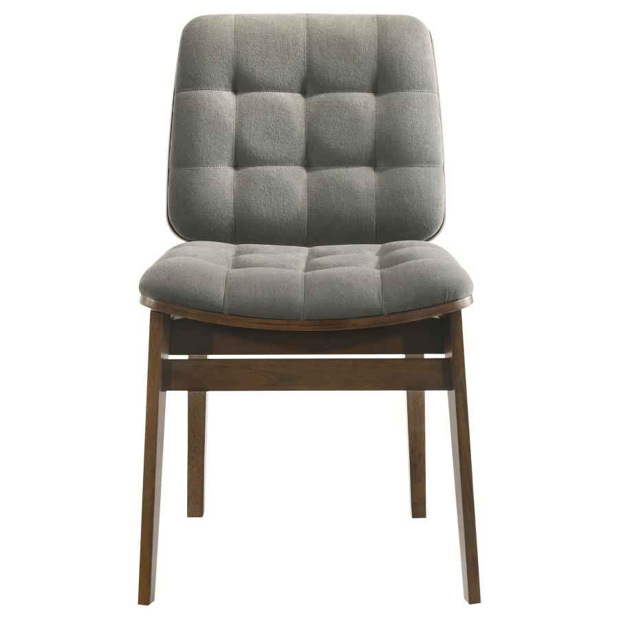 Redbridge Upholstered Side Chair Grey and Walnut (Set of 2)