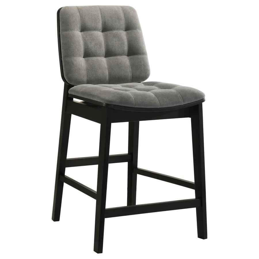 Redbridge Upholstered Counter Chair Grey and Black (Set of 2)