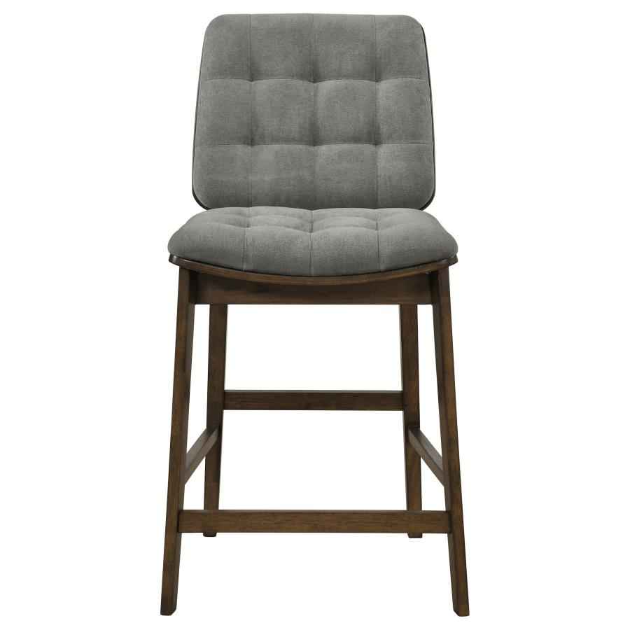 Redbridge Upholstered Counter Chair Grey and Walnut (Set of 2)