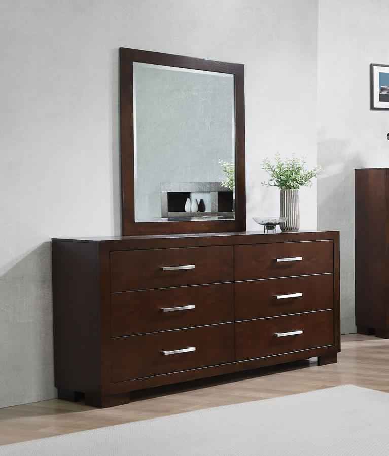 Jessica 6-drawer Dresser with Mirror Cappuccino - Home & Sleep Outlet