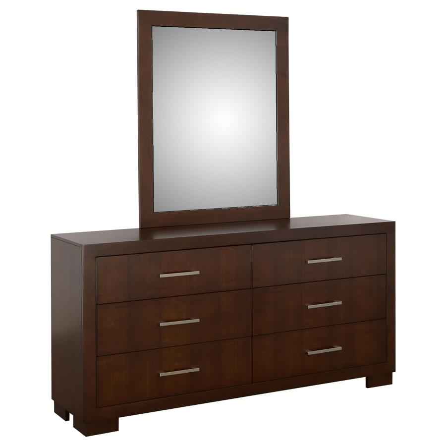 Jessica 6-drawer Dresser with Mirror Cappuccino - Home & Sleep Outlet