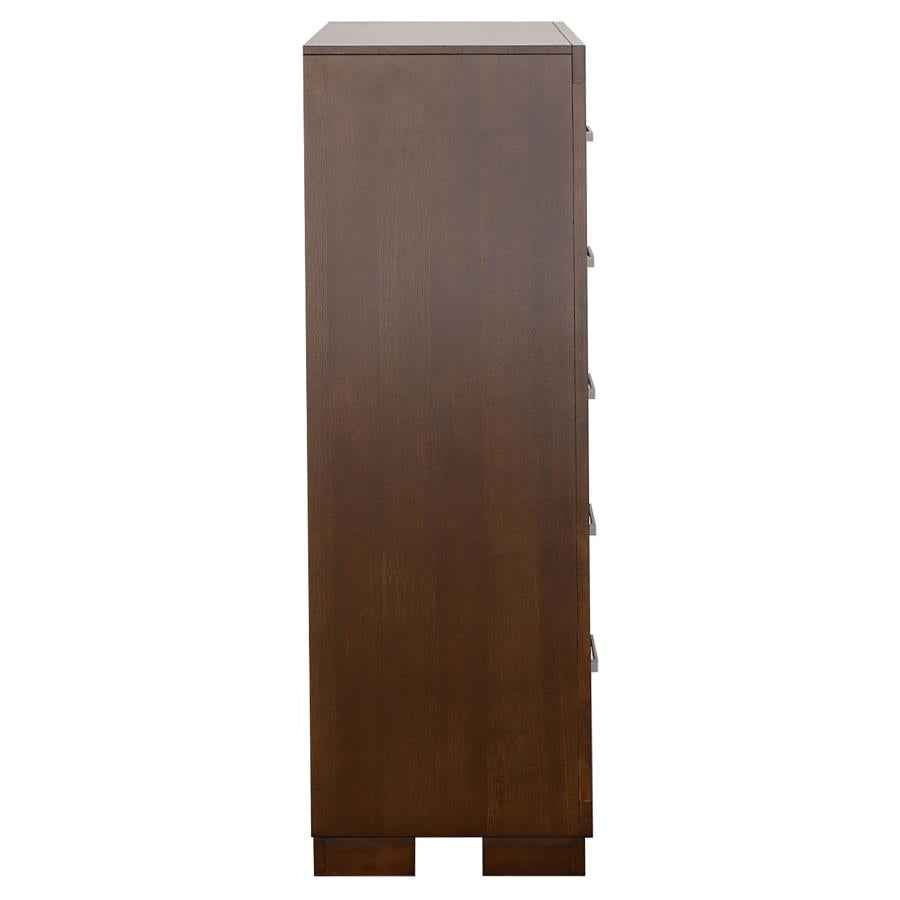 Jessica 5-drawer Bedroom Chest Cappuccino - Home & Sleep Outlet