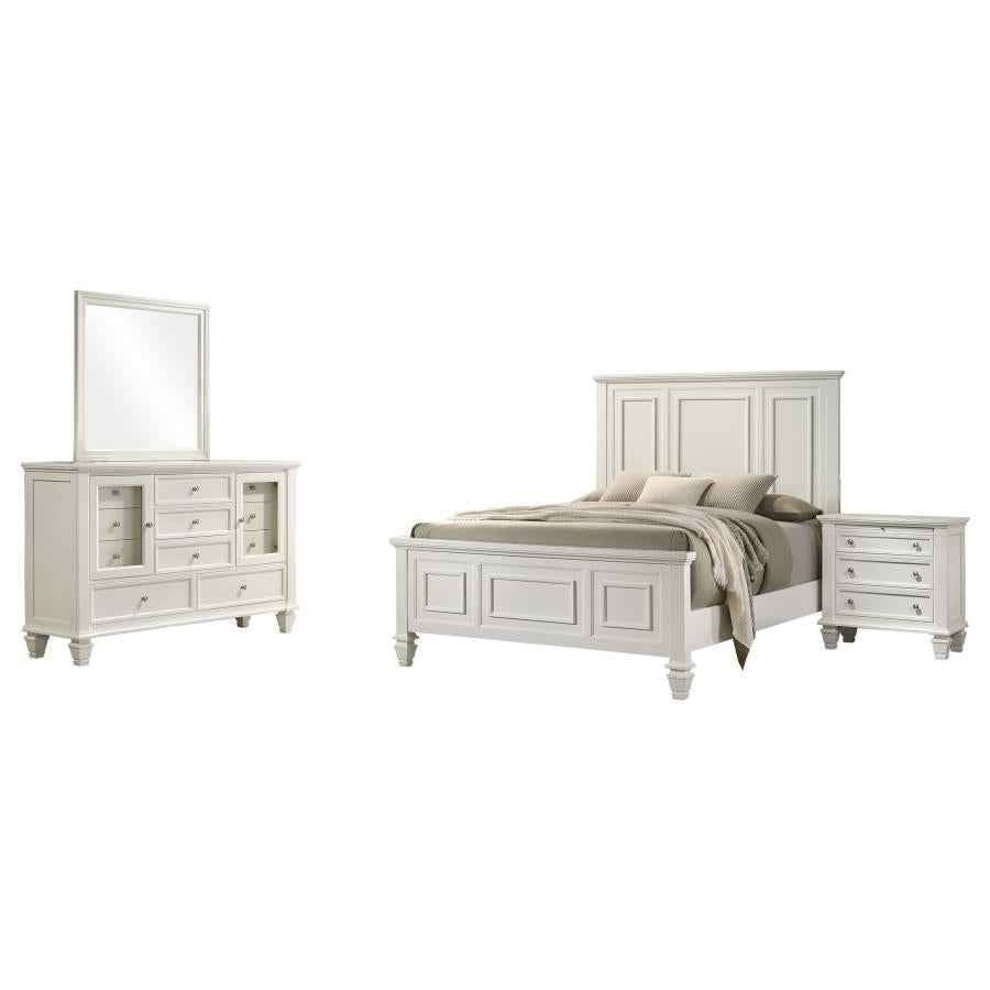 Sandy Beach 4-piece Eastern King Bedroom Set Cream White - Home & Sleep Outlet